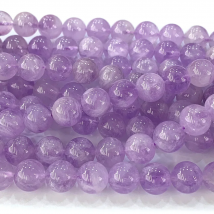 Natural Grade Lavender Amethyst Round Loose Stone Beads 3-18mm Fit Jewelry DIY Necklaces or Bracelets 15" 07504