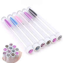 20pcs Reusable Eyebrow Brush Tube Leopard Serpentine Diamond Mascara Wands Dust-proof Eyelash Extension Supplies Makeup Tool