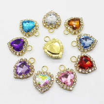 10pcs / lot Korean jewelry accessories peach heart claw drill wall single hanging rhinestone pendant