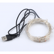 50 100 LED Copper Wire Fairy String Light Christmas USB 5M 10M LED Silvery Wire Fairy Light Garland For Wedding Birthday Decor