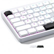 XVX Low Profile Keycaps BOW Shine Through Skyline R2 Double-Shot PBT Key Cap Compatible ASIN US Black/White 127 Keys