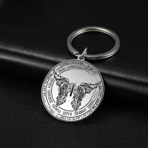 Archangel Michael Saint Talisman Keyring Michaelmas Good Luck Protection Amulet Stainless Steel Keychain Accessories Friend