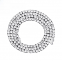 TOPGRILLZ 3MM-6MM Spring buckle Iced Out Full Cubic Zircon 1 Row Tennis Chain Necklace Gold Silver Color Hip Hop Jewelry