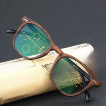 CLARA VIDA Retro Faux wood grain frame Intelligence Progressive Multifocal Commercial Reading Glasses Bifocal +1 +1.25 TO +3