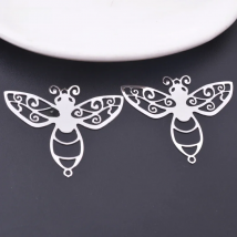 10pcs 36*43mm Brass Anima Bee Connector Charms  Rhodium plated Pendant DIY Jewelry Hang Accessories