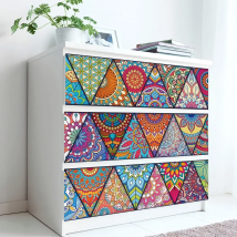 10/15/20cm Colorful Triangles Strip Tiles Wall Sticker Bathroom Kitchen Waist Line Decoration Wallpaper Peel & Stick Art Mural