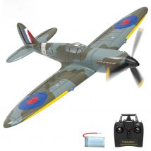 Volantex New Spitfire RC Plane EPP 400mm Wingspan RC Fighter One Key Aerobatic 2.4G 4CH RTF Warbird Plane