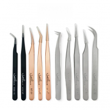 Professional Stainless Steel Anti-static Eyelash Tweezers 3D Volume Fan Lash Extension Tweezer Eyebrow Tweezers NATUHANA Makeup