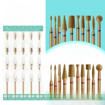 HYTOOS Titanium Diamond Nail Drill Bit Professional 5Pcs Cuticle Drill Bit for Nails Safety Cuticle Cleaner Dead Skin Nail Tool