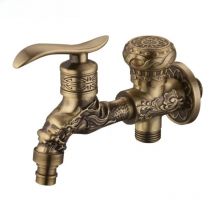 Long garden double use Bibcock faucet tap crane Antique Brass Finish  Wall Mount Washing Machine Water Faucet Taps YT-5166