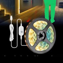 LED Kitchen Light PIR Motion Sensor Under Cabinet Lamp USB DC5V Strip Lights Leds Tape Stair Bedside Wardrobe TV Backlight Decor