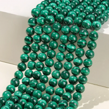 Natural Green Malachite Stone Beads Genuine Charm Round Peacock Gemstone Loose Spacer For Jewelry Making Diy Bracelet Accessory