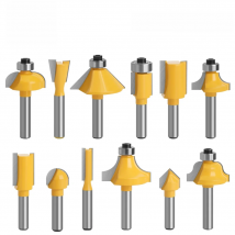 12pcs 6mm Shank Router Bit Set Trimming Straight Corner Beading Bits For Wood Milling Cutter Carbide Cutting Woodwork Tool 06011