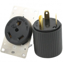 Black American NEMA TT-30R 30P US Receptacle Panel Outlet Generator RV Anti-off industrial power socket wire connector 30A