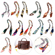 44 cm Silk Scarf Silver Bag Chain Bag Strap Replacement Belt Beautiful Bag Handle Silk Scarf Strap Women Shoulder Bag DIY Chain