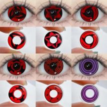 JeweLens 2Pcs/Pair Contacts Annually Red Color Contact Lenses Cosplay Halloween Eye Lenses