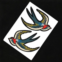 Cheap 1 Pair Green Swallows Embroidered Patch Sew On Patches Bird Parches Pair for Clothing DIY