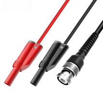 YPioneer P1010 BNC Q9 Male Plug to Dual 4mm Stackable Shrouded Banana Plug Test Lead Cable 120CM