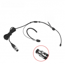 iiiMymic Professional Black Headset Microphone 4 Pin XLR TA4F Headworn Mic Double Ear Hook For Shure Wireless Bodypack System