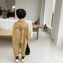 Korean style boys girls loose casual bodysuits spring autumn unisex kids cartoon long sleeve one-piece clothes