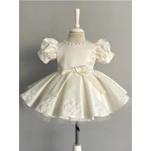 0-12Y Baby Girl Summer White Lace Exquisite Vintage Princess White Dress for Birthday Holiday Eid Photograph B110