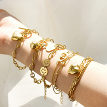 LUXUKISSKIDS Boho Women Premium Bracelets Stainless Steel Y2K Accessories Chunky Golden Aesthetic Jewelry On Wrist Girls Gifts