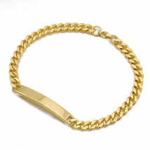 GOKADIMA Gold Color Stainless Steel Bracelet Women Jewelry Curb Chain Blank ID Bracelet 2017 Fashion Jewellery WB146