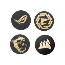 12CM PC Case Fan Stickers For AORUS/ROG/MSI Gold-plated Gamers Cabinet Decorative Stickers PC Accessories DIY