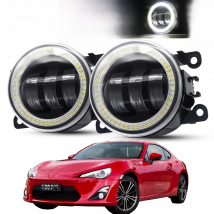 2 Pieces Angel Eye Fog Light Assembly For Toyota 86 GT86 Car Front Bumper LED Lens Fog Daytime Running Lamp DRL 30W 6000LM 12V