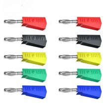 Cleqee P3002 10pcs 4mm Banana Plug Stackable Nickel Plated Connector Test Probe Binding Post for Speaker 5 Colors