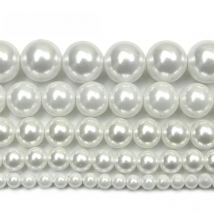 Natural White Shell Pearl Loose Round Beads For DIY Bracelet Necklace Woman Jewelry Making Strand 15'' 2/3/4/6/8/10/12mm