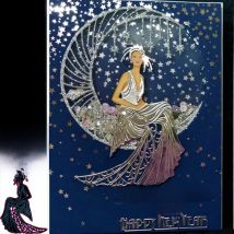 Merry Christmas Moon Star Goddess Happy New year Happy Metal cutting dies Mould DIY scrapbook Photo album Handicrafts Mold.