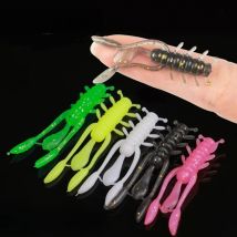 LUSHAZER  20pcs/lot Soft Lure Larva Artificial lures 45mm Fishing bait For Bass Carp Mini Worm Soft Fishing Lures