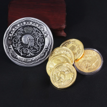 Big Size John Wick 4 Blood Oath Marker Coin Keychain Gold and Adjudicator Coin Metal Prop Accessories Collection Gift