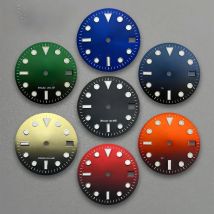 28.5mm S Logo SUB Sunburst Dial Fit NH35/NH36/4R/7S Japanese Movement Ice Blue Luminous Watch Modification Accessories