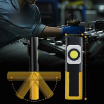 WARSUN LED Work Light , Rechargeable Work Light with Magnetic Base, Portable Flashlight with Clip, Hook and 180° Rotation Stand