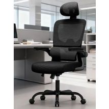 Ergonomic Office Chair with Lumbar Support, Home Office Desk Computer Chairs Adjustable Headrest and Flip-up Armrests