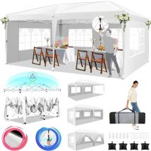 Gazebo pop-up 3x6m con 6 pareti laterali Tenda per feste Stabile impermeabile con 8 pali resistenti al vento, per matrimoni, uso commerciale