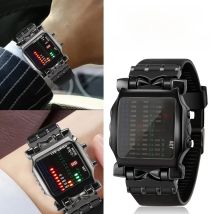 LED Watch Men Fashion Creative Crab Type Electronic Watch Luminous Binary Gift Business Style Cool Waterproof Multi Function