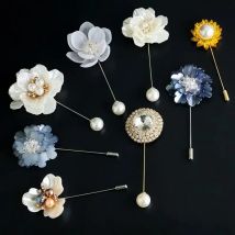 Vintage Bee Rhinestone Pearl Flower Brooches Crystal Luxury Jewelry Needle Cardigan Sweater Lapel Pins Scarf Buckle Accessories