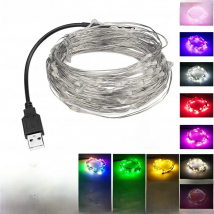 5VUSB LED Copper Wire Fairy Lights String 10LEDs/m 5/10m Single Color or Colourful for Christmas Festive Lighting Decoration DIY
