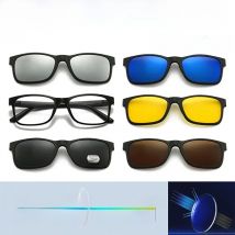Myopia 23 Series Magnetic Sunglasses Men 6 In 1 Polarized Clip Ultra-Light Night Vision Eyewear Anti Blue Light