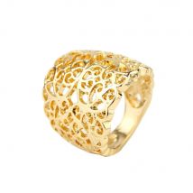 Sunspicems Chic Morocco Gold Color Metal Ring for Women Algeria Wedding Jewelry Hollow Out Arabesque  Bijoux Wholesale