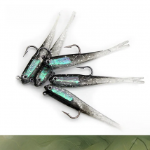 Chinook 5pcs Lure Soft Bait top hook SoftFish Split Tail Soft Plastic  Silicone Jointed Swimbait with Hooks ribbon tail