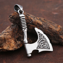Vintage Viking Axe Pendant Stainless Steel Nordic Odin Celtics Necklace Pendant Boy Men Fashion Viking Jewelry Gift Wholesale