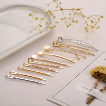 10PCS/Pack  KC Gold Color Hair Pins Clips Wedding Hair Jewelry for Women  Girl DIY Hair Clips Jewelry Making Findings Wholesale