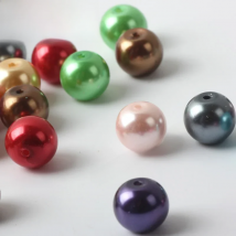 OlingArt 10MM 30PCS Mixed Multicolor Round Glass Pearls Beads DIY Earrings Bracelet Pearl Bead Choker Necklace Jewelry Making
