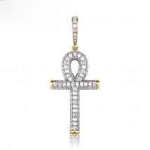 TOPGRILLZ Solid Back Ankh Cross Necklace Mens Women Hip Hop Pendant Iced Out AAA+ Bling CZ Stone Gifts Dropshipping