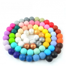 LOFCA 10pcs 19mm Silicone Beads Teething Chew Beads Food Grade Teether Necklace BPA Free Diy Jewelry Baby Teether Toy Pacifier