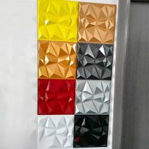 30x30cm Art house Decor 3D Wall Panel Non self-adhesive 3d Wall Sticker Cutting Geometric Diamond Carved living room wallpaper